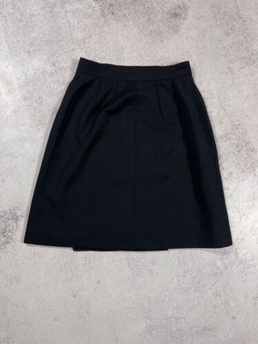 Chanel Boutique 90s Womens Vintage Knee Length Black Button Skirt 100%Wool Black - Picture 8 of 14