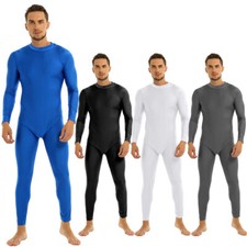 Men's One Piece Bodysuit Long Sleeve Leotard Thong Jumpsuit Unitard Dancewear