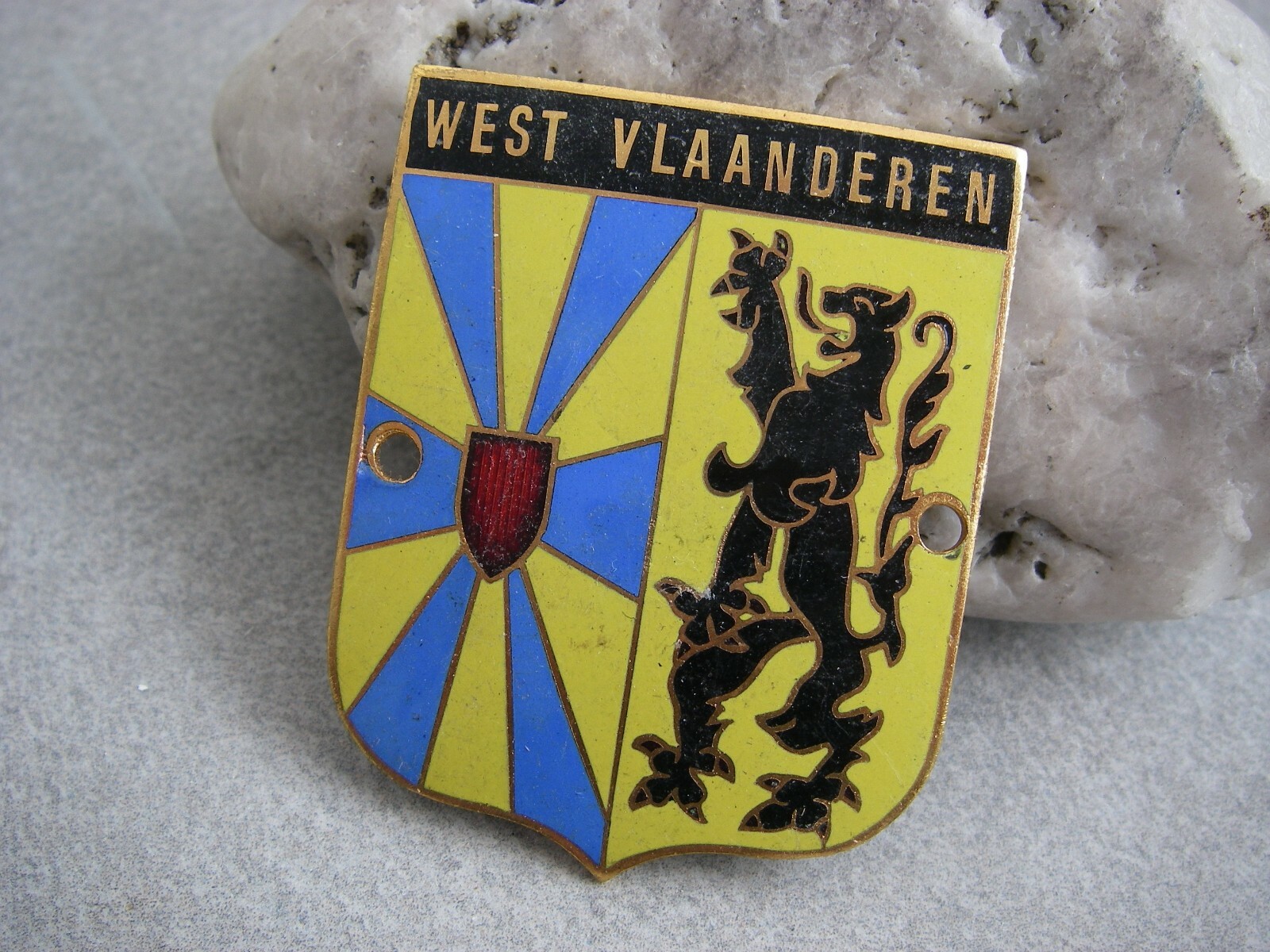 vintage belgian WEST VLAANDEREN Crest Belgium enamel Car Badge Plakette Auto eBay