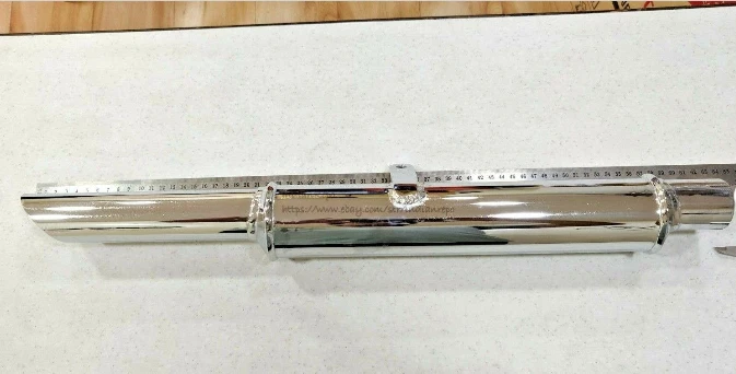 SILENCIADOR Y TUBO DE ESCAPE (CROMADO) CON CLIP PARA INDIO 741 NÚMERO DE PIEZA: 93489 Foto 3 de 4