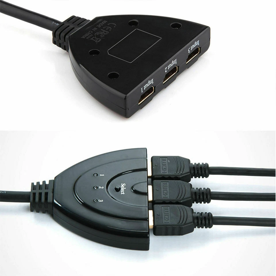 3 Port HDMI Splitter Cable 1080P Switch Switcher HUB Adapter for HDTV PS4 Xbox - Image 3 of 4