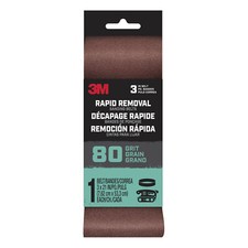 3M Rapid Removal 3 x 21 inch Power Sanding Belt, 80 grit,Belt3x211pk80, 1 pk