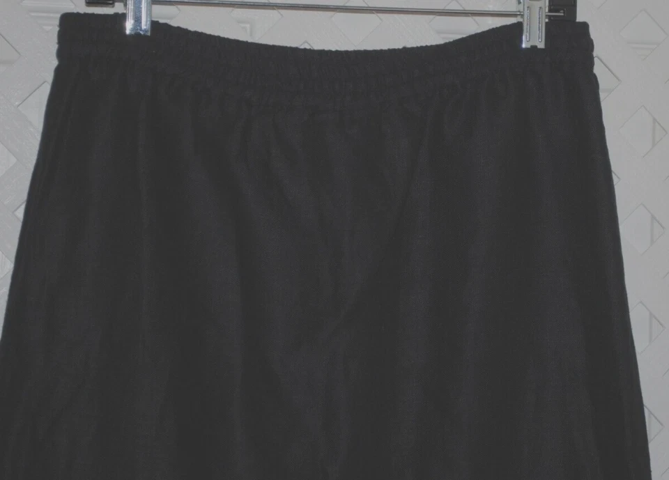 Maxi falda recta de lino negra forrada de seda con abertura lateral Diane Gilman para mujer M Foto 3 de 4