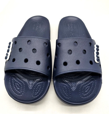CROCS UNISEX SLIDERS Slip on Sandals Navy W 7/M 5