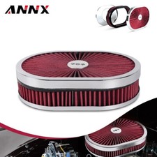 12 Oval Super Flow Thru Air Cleaner Washable For Sbc Chevy Ford 5-18 Carb Neck