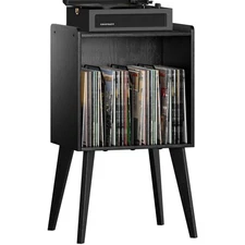 Record Player Stand – Minimalist Vinyl Record Storage Holds Up to 160 Albums,...