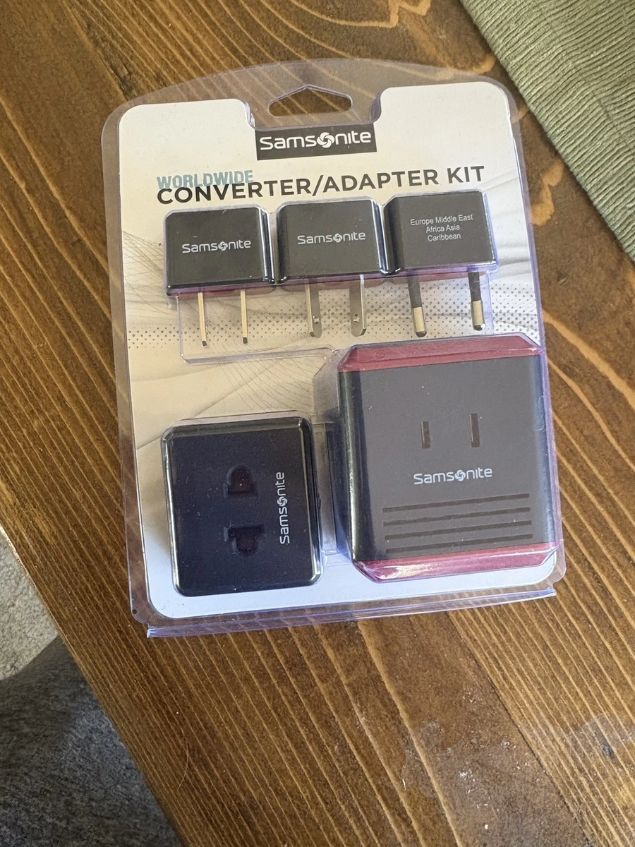 Kit Convertisseur/adaptateur Samsonite Worldwide Avec Pochette Noir/rouge, Neuf