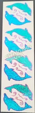 HAMBLY STUDIOS PRISMATIC BLUE TEAL DOLPHINS OCEAN VINTAGE RARE RETIRED