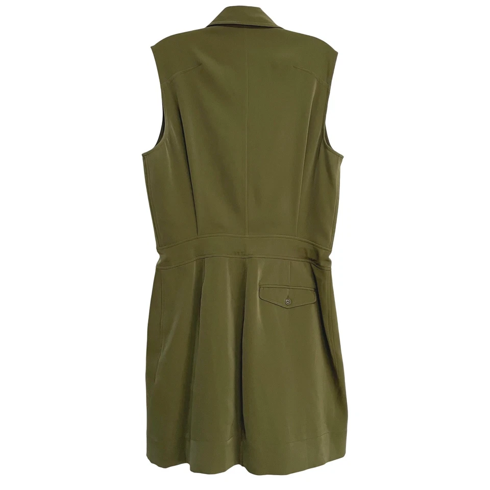 Vestido camisero Rag & Bone Caroline con cinturón oliva talla 10 safari militar utilitario elegante Foto 2 de 4