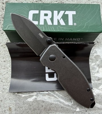 CRKT SQUID BLACK STONEWASH FOLDING DROP POINT 2490KSW, NIB
