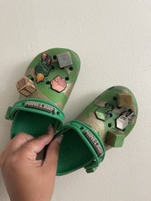 Minecraft Crocs limited Edition Kids Size 12, Minecraft Crocs, Minecraft Jibbitz
