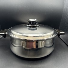 Vtg Royal Queen Multi Core 5 Ply Stainless Steel 5 Qt Stock Pot With Lid