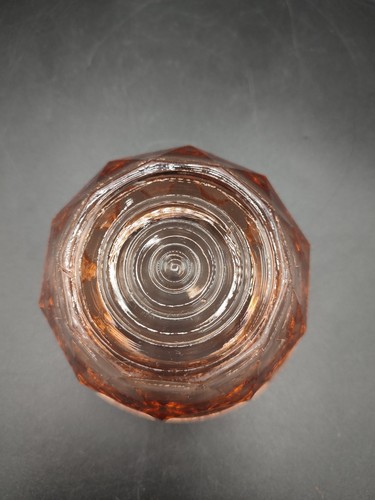 Ancien sucrier, Bonbonnière, Verre rose, Années 50, Vintage - Picture 8 of 12
