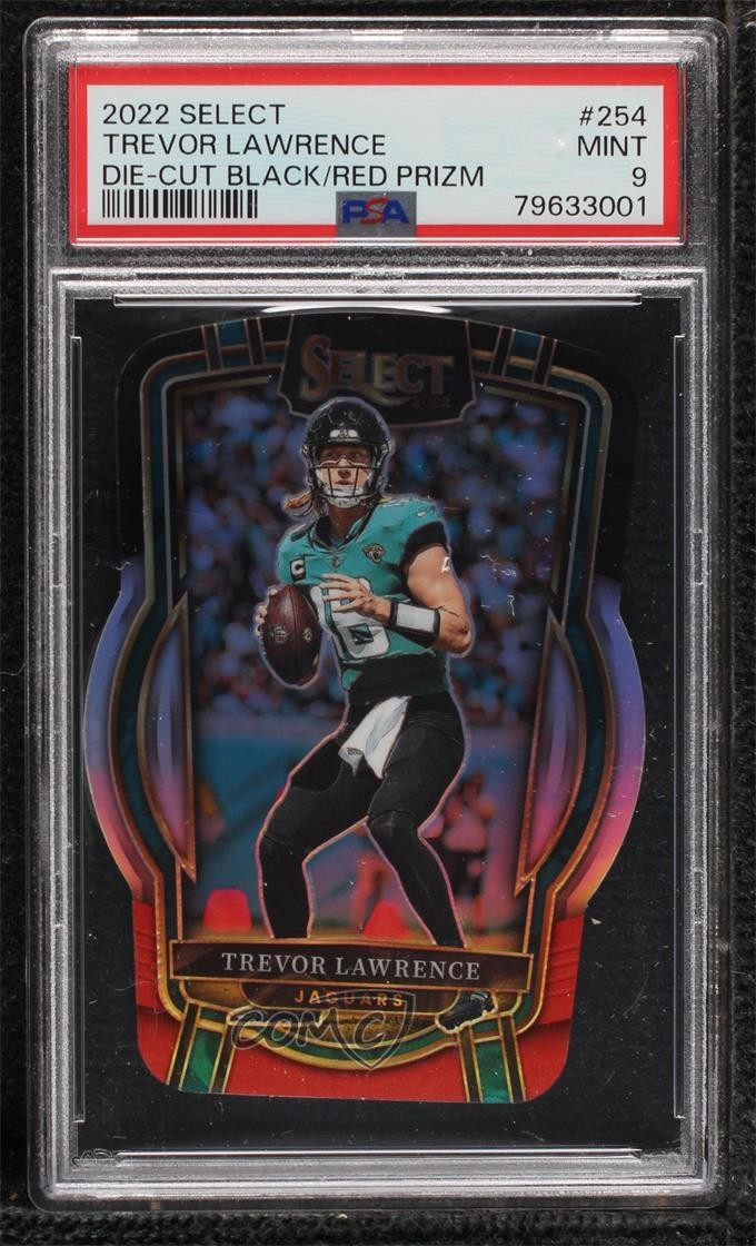 2022 Select Club Level Black & Red Prizm Die-Cut Trevor Lawrence PSA 9 MINT 0r5l