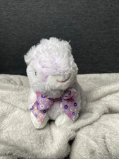 Hug Fun Lilac Bunny Rabbit Plush Purple Floral Bow Glitter Ears Easter Toy Lovey