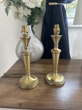 Vintage Brass Plated Bhs Table Lamps Pair 