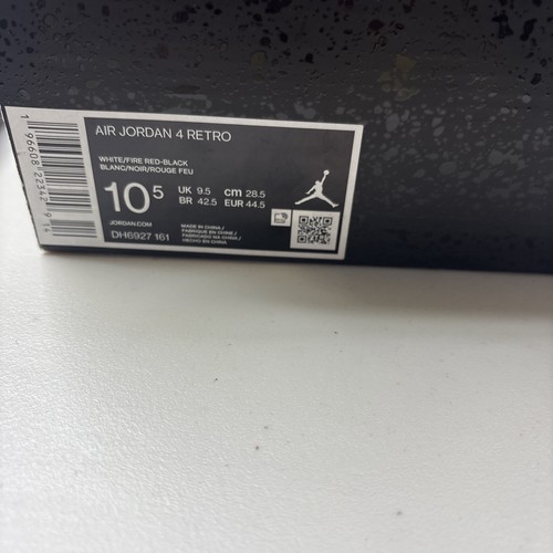NUOVO Air Jordan 4 Retro Rosso Cemento Uomo Taglia 10,5 - Foto 9 di 9