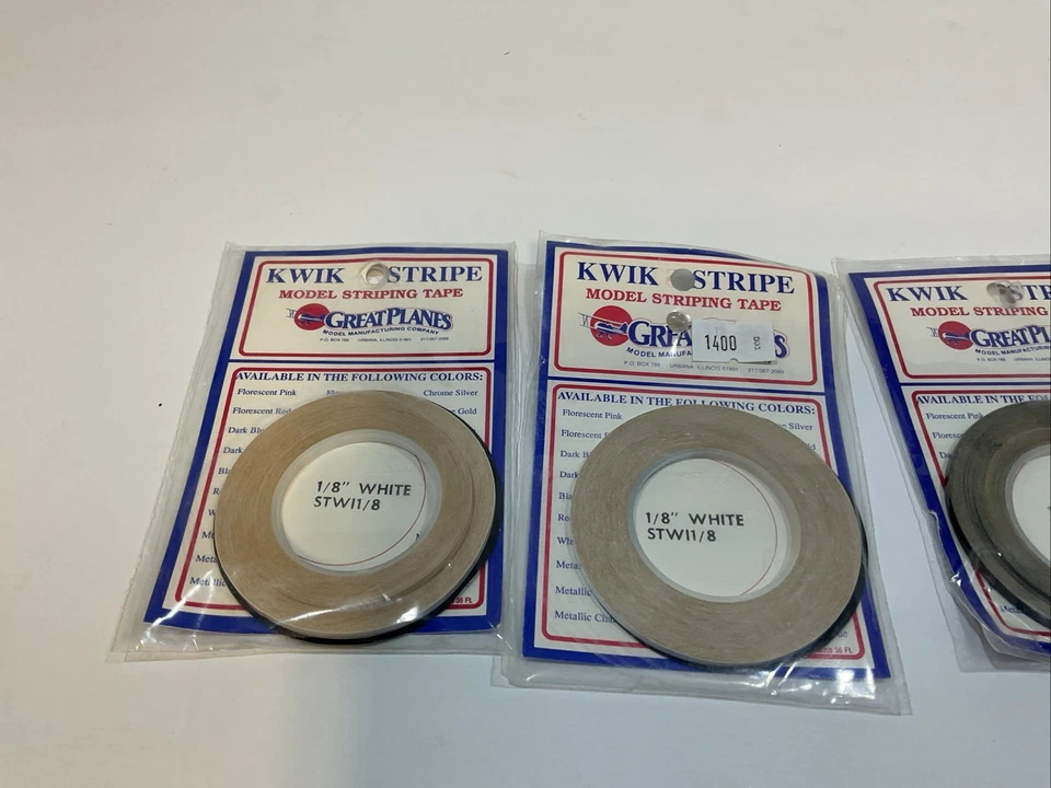 LOT OF 4 GREAT PLANES KWIK STRIPE FOR R/C MODEL AIRPLANE COVERING 1/8" WIDE - Image 3 of 4