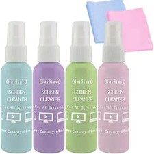 4-Pack Screen Cleaner Spray and 2 Pcs Microfiber Cloth Kit - for LCD, Laptop, PC
