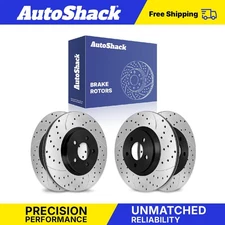 Front Rear Drilled Slotted Brake Rotors for 2005-2014 Ford Mustang 3.7L V6