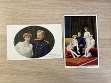 “THE KING & QUEEN OF THE BELGIANS” 2 x VINTAGE TUCK OILETTE POSTCARDS. LOOK!