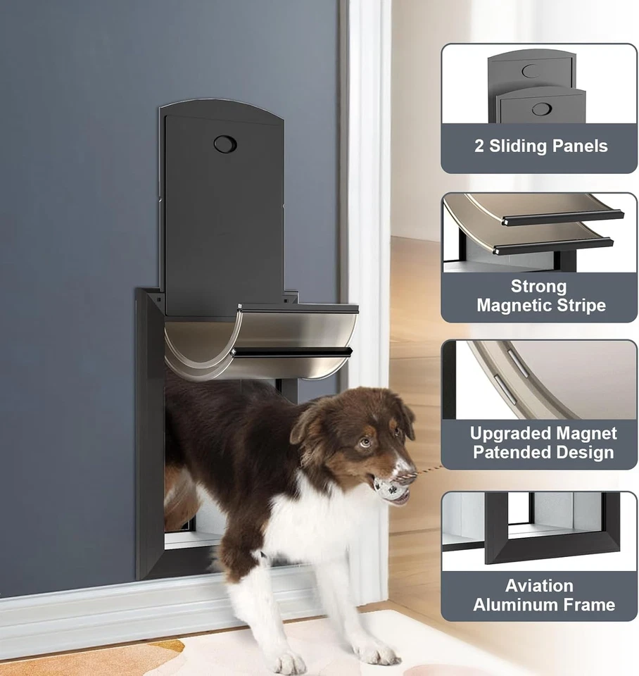 Heavy Duty Dog Door for Wall, Energy Efficient Doggie Door with Aluminum X-Large - Image 2 of 4