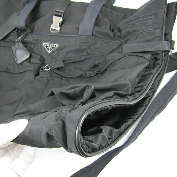 Used PRADA 2WAY Garment Case Costume Bag Nylon Black Shoulder thumbnail 4