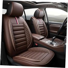 Car Seat Covers Front Seats Premium Waterproof Faux OS-001 FRONT PAIR BROWN
