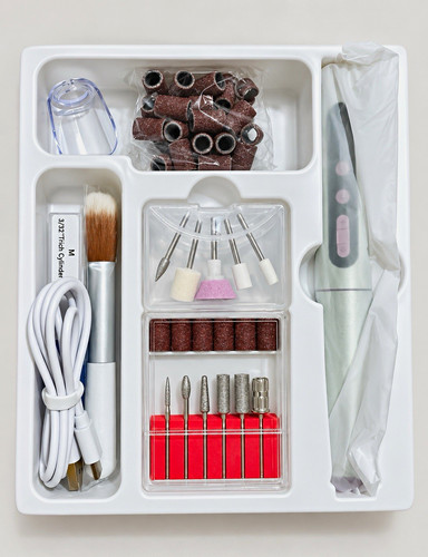 Denabuty Cordless Rechargeable Nail File & Drill Kit Bits Bands Brush Green