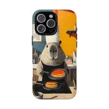 Capybara Chef Making Pancakes Phone Case for iPhone, Samsung Galaxy, Pixel