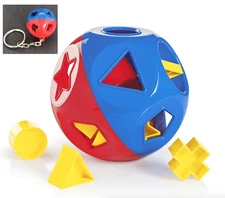 Tupperware Shape Toy Ball Yellow Shapes Learning Toys Red Blue & KEYCHAIN New