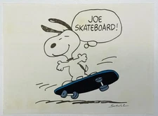 Charles M. Schulz (Handmade) Drawing On Old Paper Signed & Stamped, Vtg art