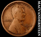 1913-S Lincoln Wheat Cent - Scarce  Semi-key  Better Date  No Reserve  #J9456