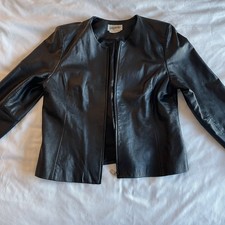 Vintage Y2K Womens Black Moto Designer Croppe...