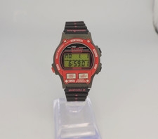 Vtg Timex Ironman Triathlon Watch Women Black Red Pink 50 Lap  1996