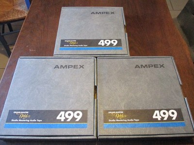3 Stück Ampex 1 Zoll 1'' Grand Master Gold 499 In gut erhaltenen Schubern NAB