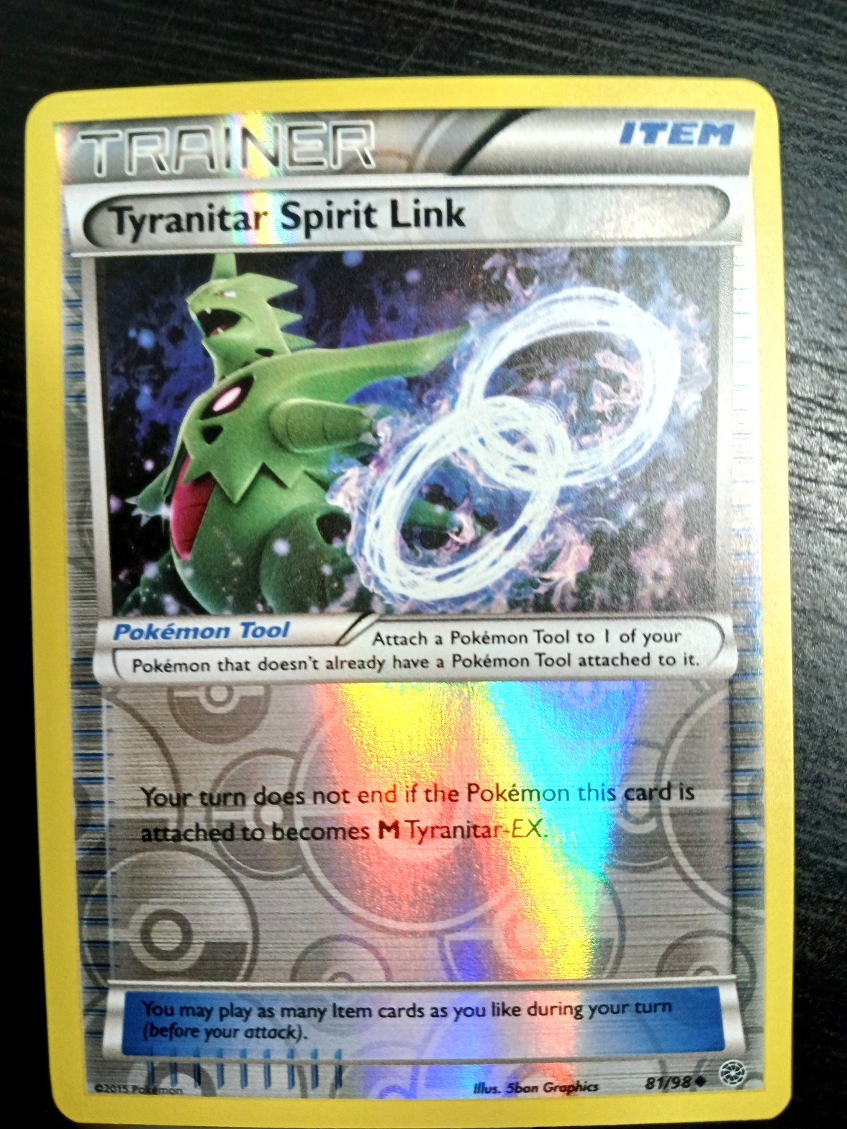 Tyranitar Spirit Link Reverse Holo | NM/M | XY Ancient Origins 81/98 | Pokemon