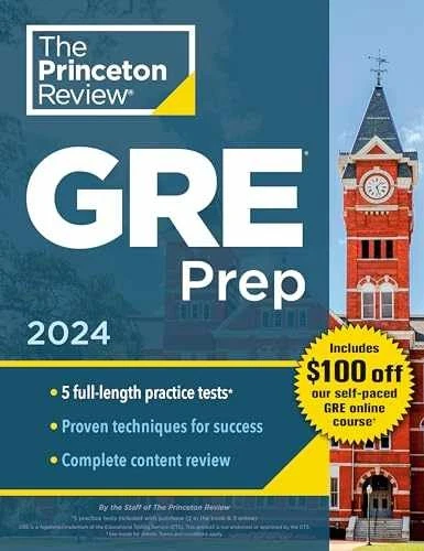 Princeton Review GRE Prep, 2024: 5 - Paperback, by The Princeton Review - Good