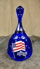 Vintage Fenton Let Freedom Ring Cobalt Blue Bell w/ Box & COA Card Hand Painted