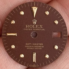 Quadrante marrone Rolex per modello oro giallo GMT Master ref 1675