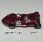 Hot Wheels Redlines 1969 Twin Mill Red Diecast Car 1:64 Redline Wheels