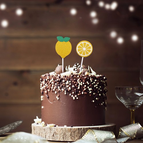 24 Pezzi Bastoncini per Torte Baby Topper Decorazioni al Limone Topper per Cupcake - Foto 7 di 12