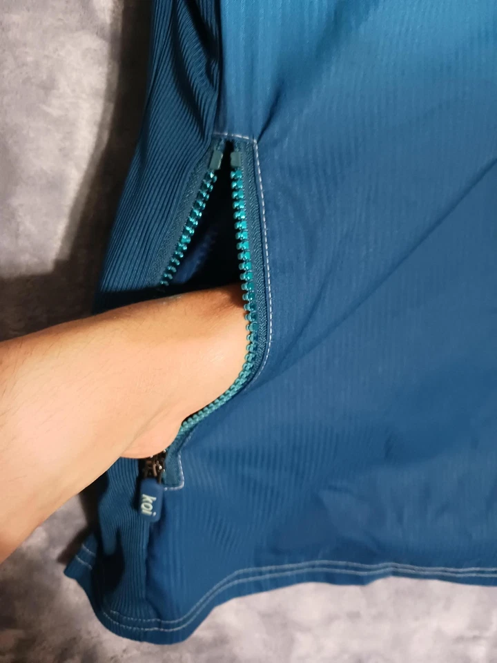 Koi Lite Scrub Shirt Womens XS Ombre Teal Reform Nursing Zip Pockets 370L-S038 - Image 4 of 4