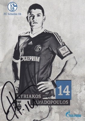 Kyriakos Papadopoulos Autogrammkarte FC Schalke 04 Handsigniert 2013/2014 #023