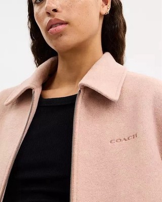NWT Coach Women's Zip Front Wool Jacket Blush CCA23 Choose Size | eBay