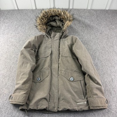 Merrell Opti-Warm Damen Jacke XS Parka Kunstfell Kapuze wasserdicht winddicht Mantel