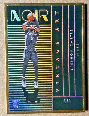 STEPHON CASTLE  2024-25 NOIR ROOKIE RC VINTAGE ART 5/8 HOLO GOLD JERSEY # MATCH