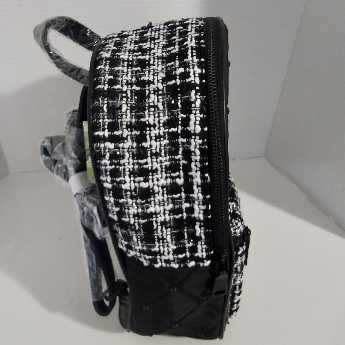 Badgley Mischka Diamond-Quilted Nylon Backpack BADGLEY MISCHKA Big Diamond Quilted Nylon Backpack NWT Black  main image 3
