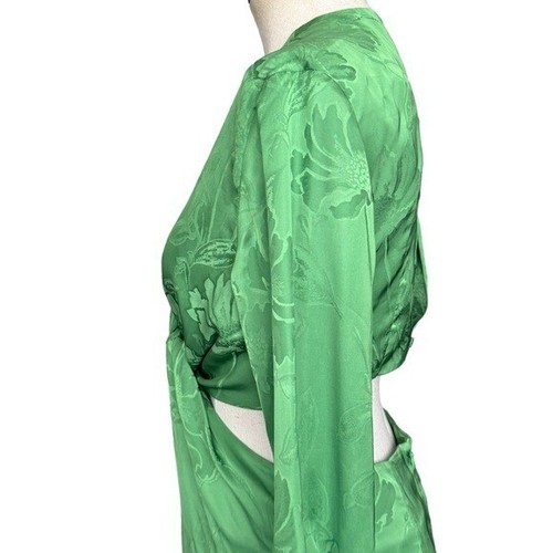 Silvia Tcherassi Jodie Jacquard Floral Cutout Mini Dress in Kelly Green Small - Picture 9 of 13