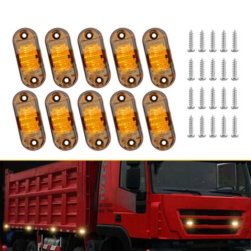 10X Yellow 2.6" LED Marker Side Light Clearance Lamp Trailer Truck RV 12V AUXITO